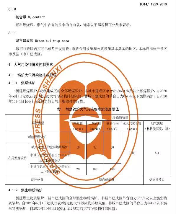 ɽ��偠t�����Ⱦ���ŷŘ˜ʣ�DB14/1929-2019��ȫ��